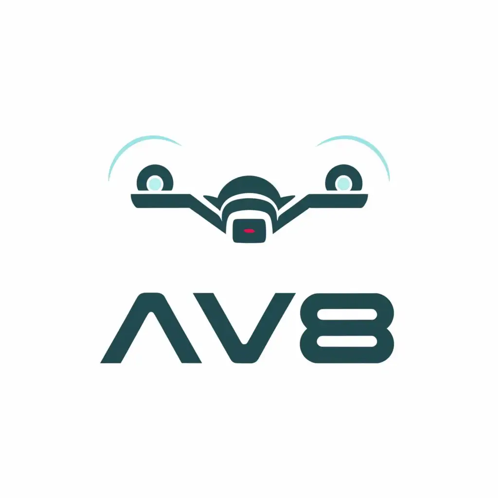 a logo design,with the text "AV8", main symbol:Drone,Moderate,clear background
