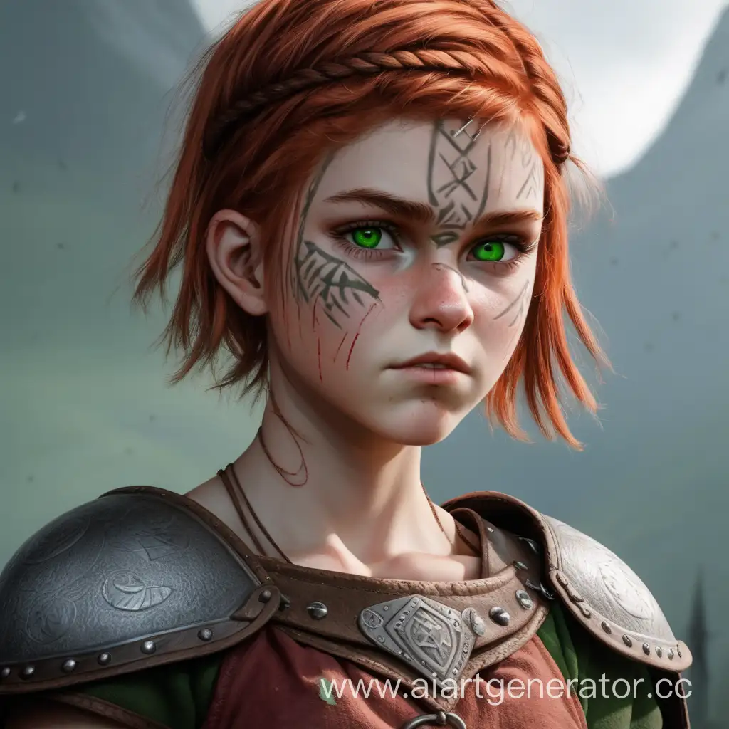 Brave-16YearOld-Viking-Girl-with-Red-Hair-and-Green-Eyes-in-Torn-Clothing