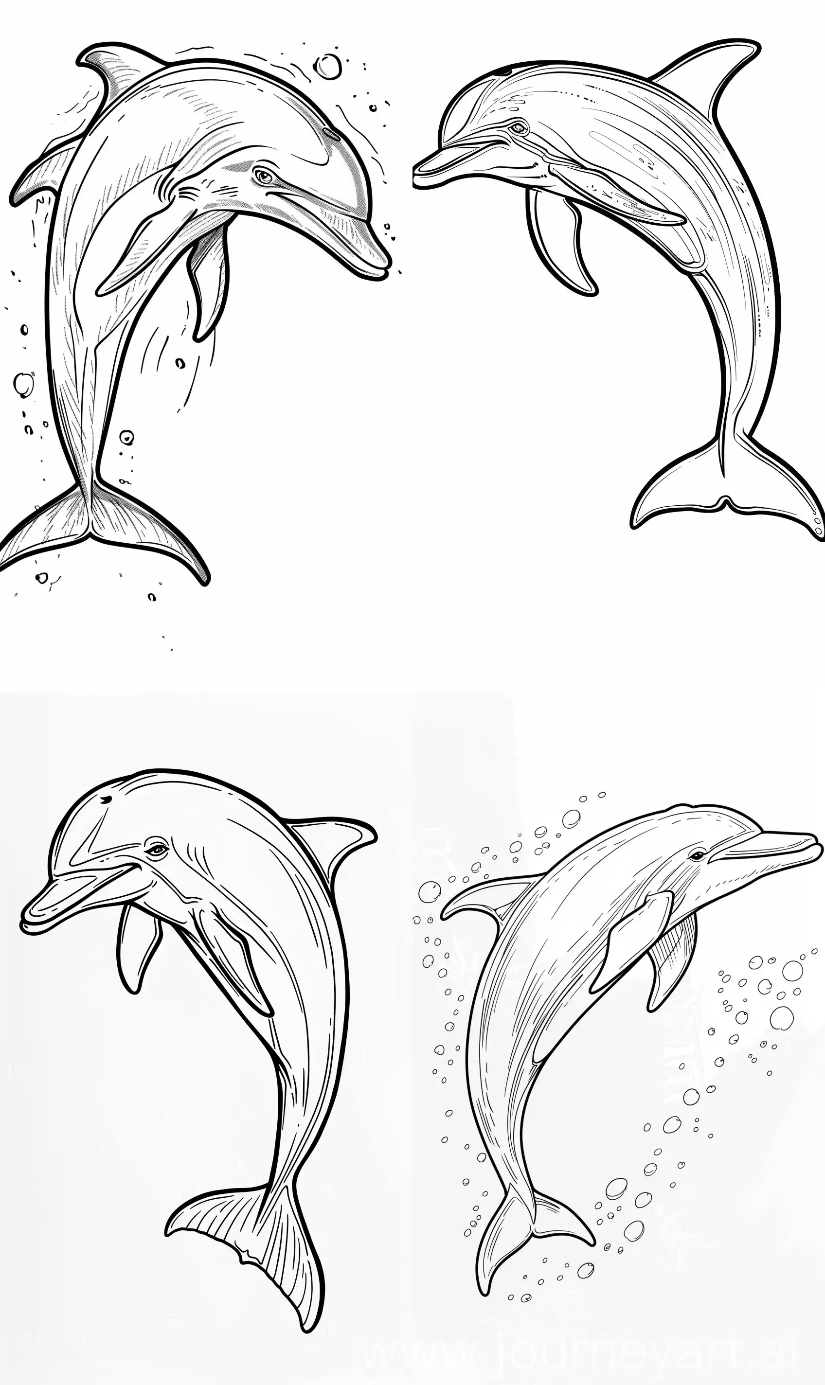 Playful-Cartoon-Dolphin-Coloring-Page-for-Coloring-Book