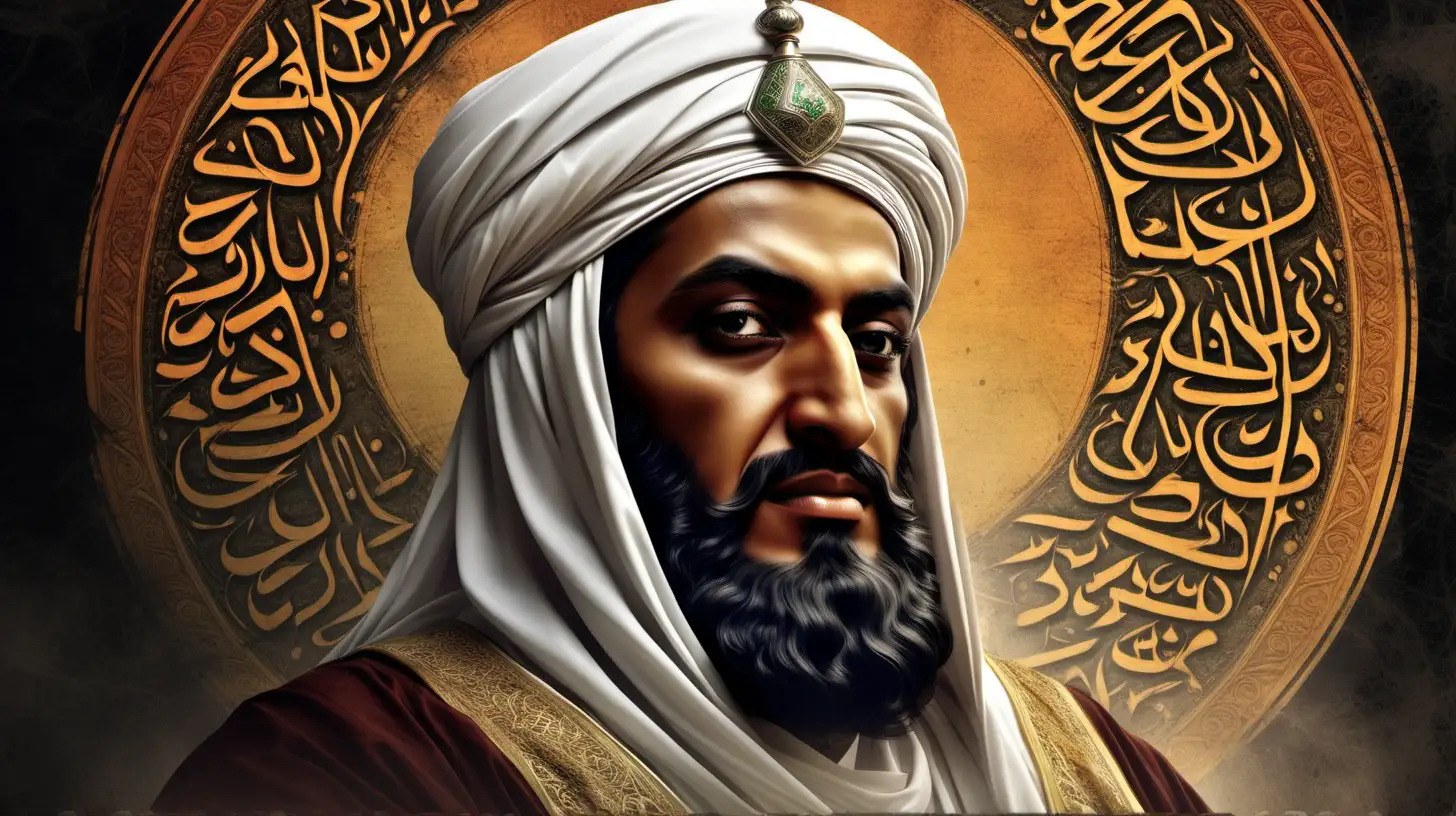  create a vivid, epic image of Abbasid caliph Harun al-Rashid