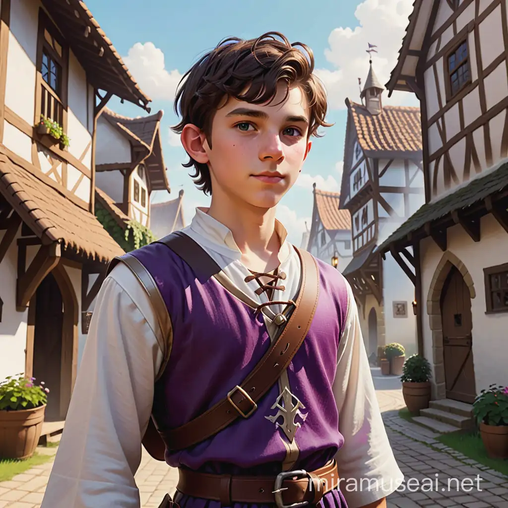 Teenage Boy Dressed as Dungeons and Dragons Character in Townsfolk Attire