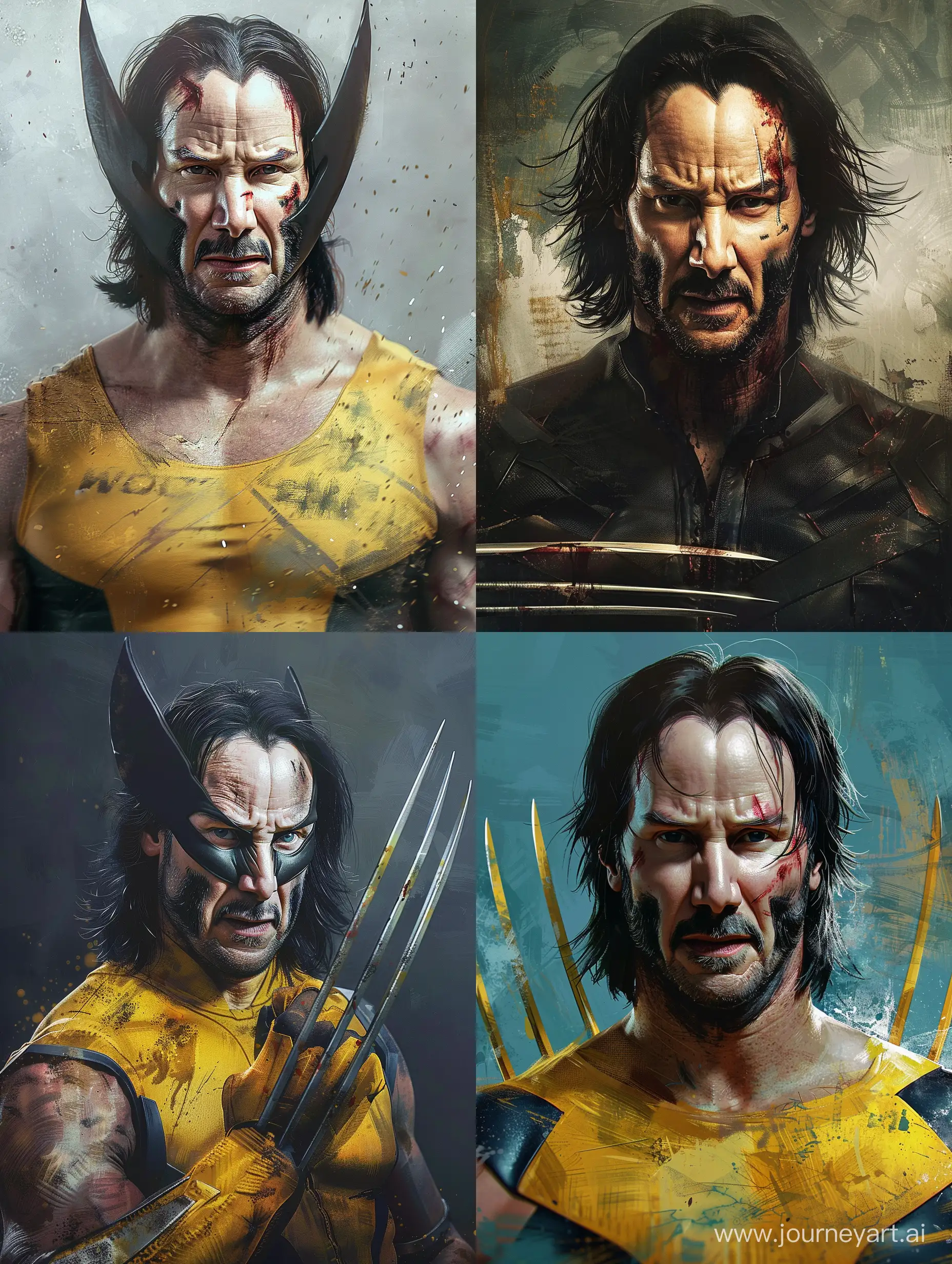 Keanu Reeves as Wolverine ultra-realistic 