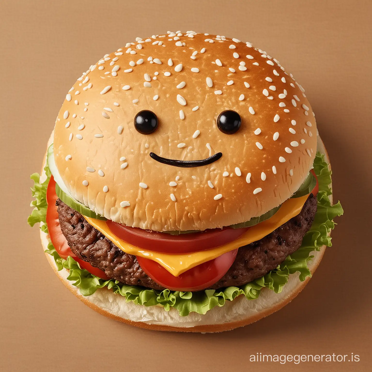 make a burger with a cute face