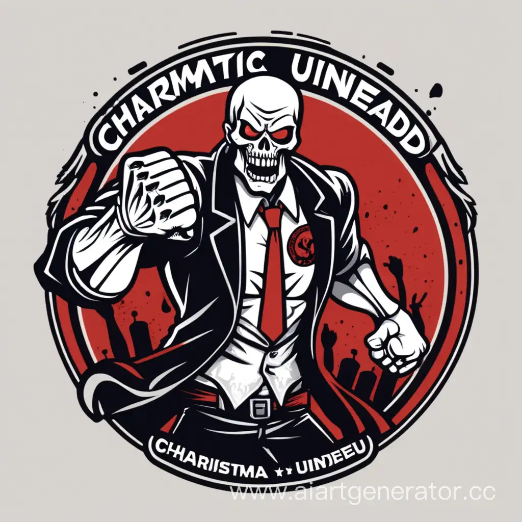 charismatic undead stood up punching logo

