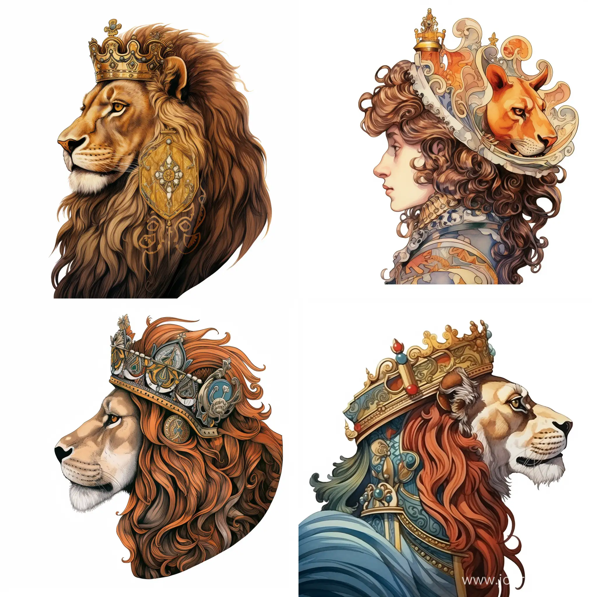 Regal-Lion-Portrait-in-James-Christensen-Cartoon-Style