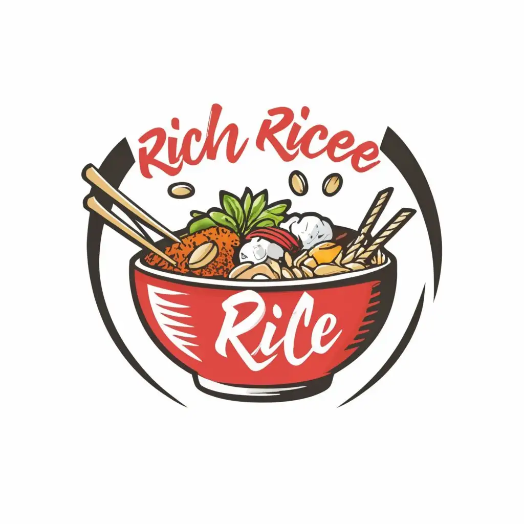 logo, Poke bowl, with the text "Rich Rice", typography, be used in Restaurant industry