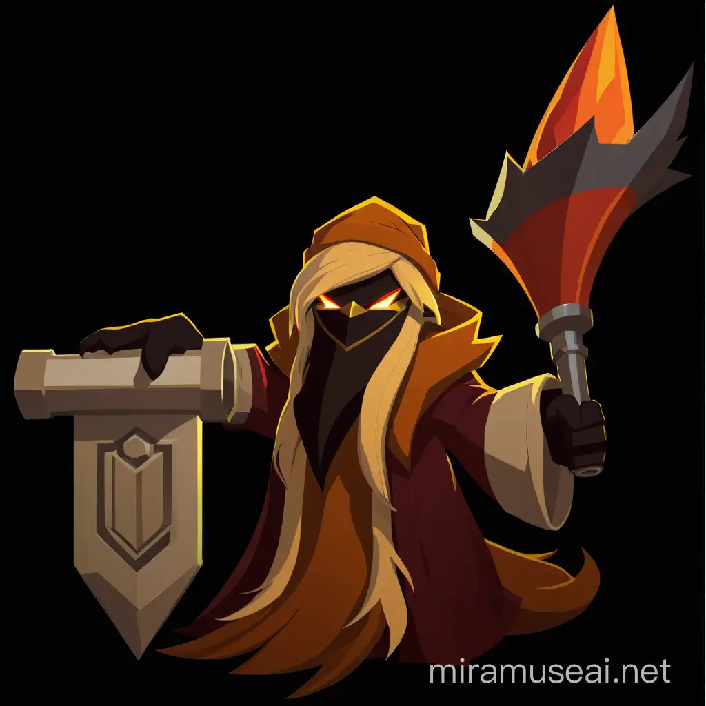 League of Legends Caster Character in Heroic Front Pose Vector Illustration