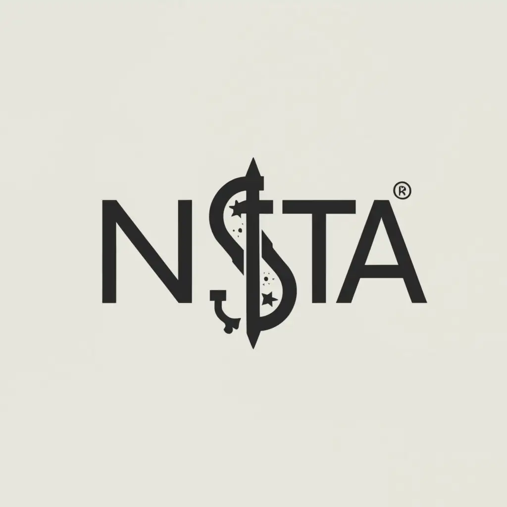 a logo design,with the text "NSTA", main symbol:Compass and door-key as its pointer,Moderate,be used in Finance industry,clear background