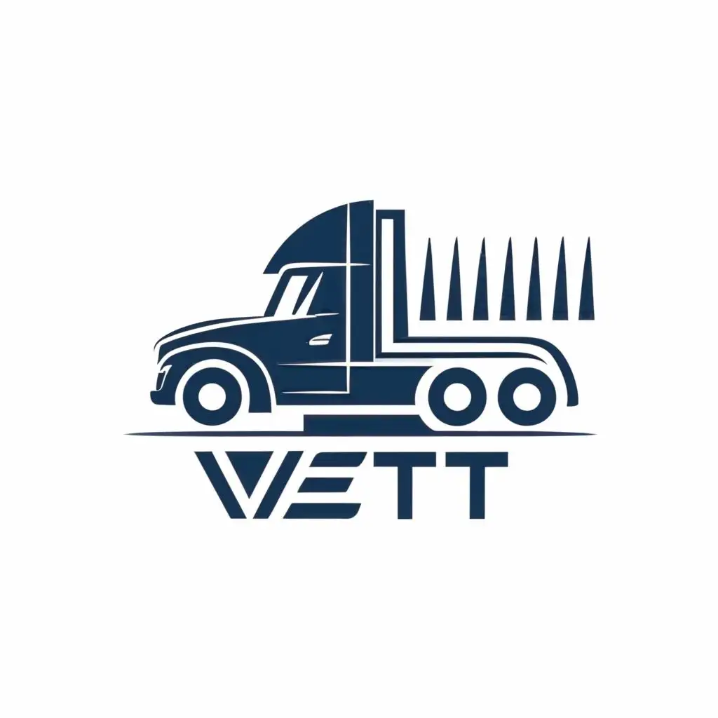 logo, A semi-truck, with the text "VETT", typography, be used in Construction industry