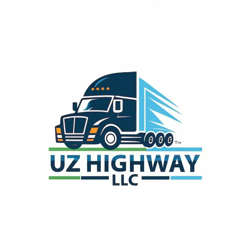 logo, truck company, with the text "UZ HIGHWAY LLC", typography, be used in Technology industry
