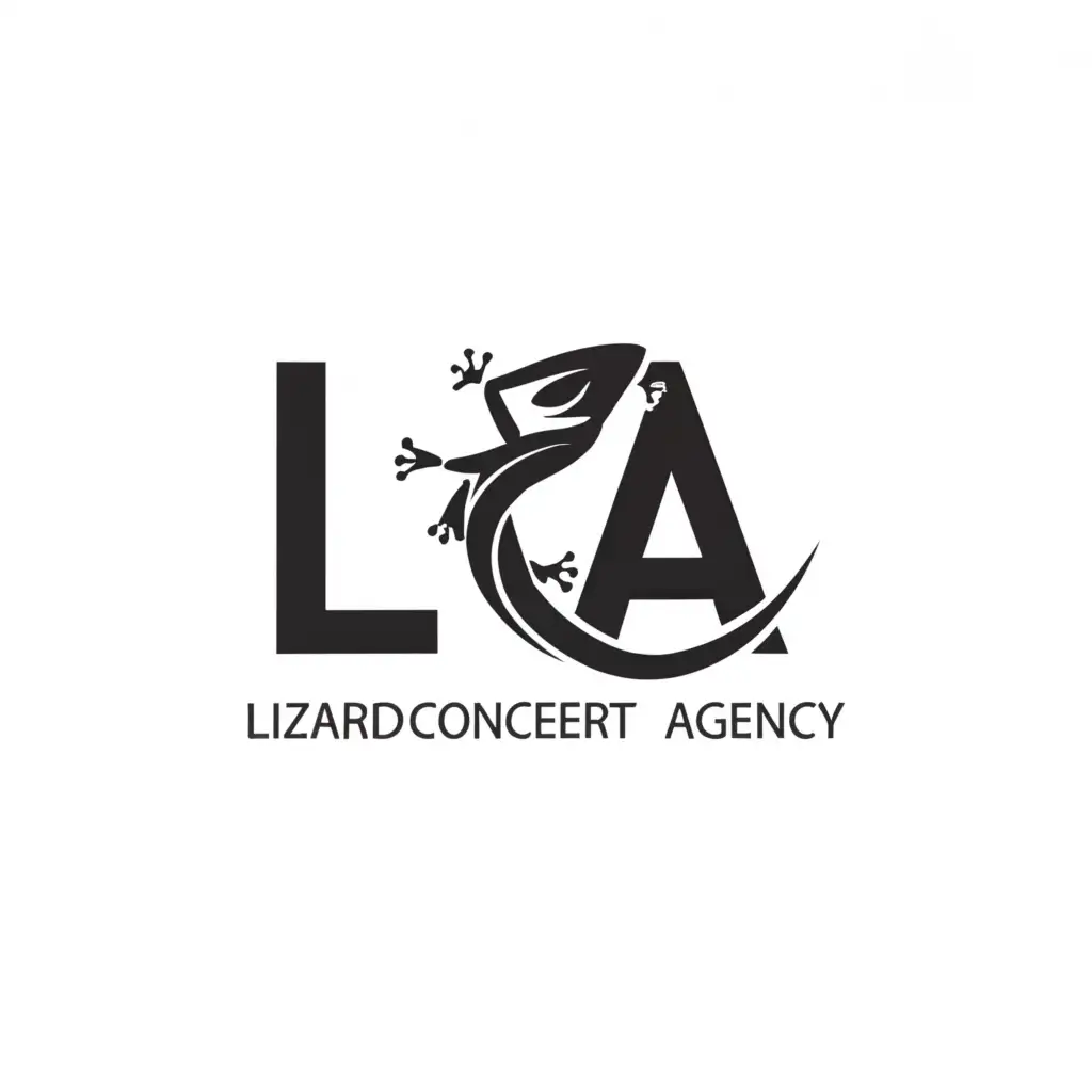 a logo design,with the text "Lizard Concert Agency", main symbol:LCA,Minimalistic,be used in Events industry,clear background