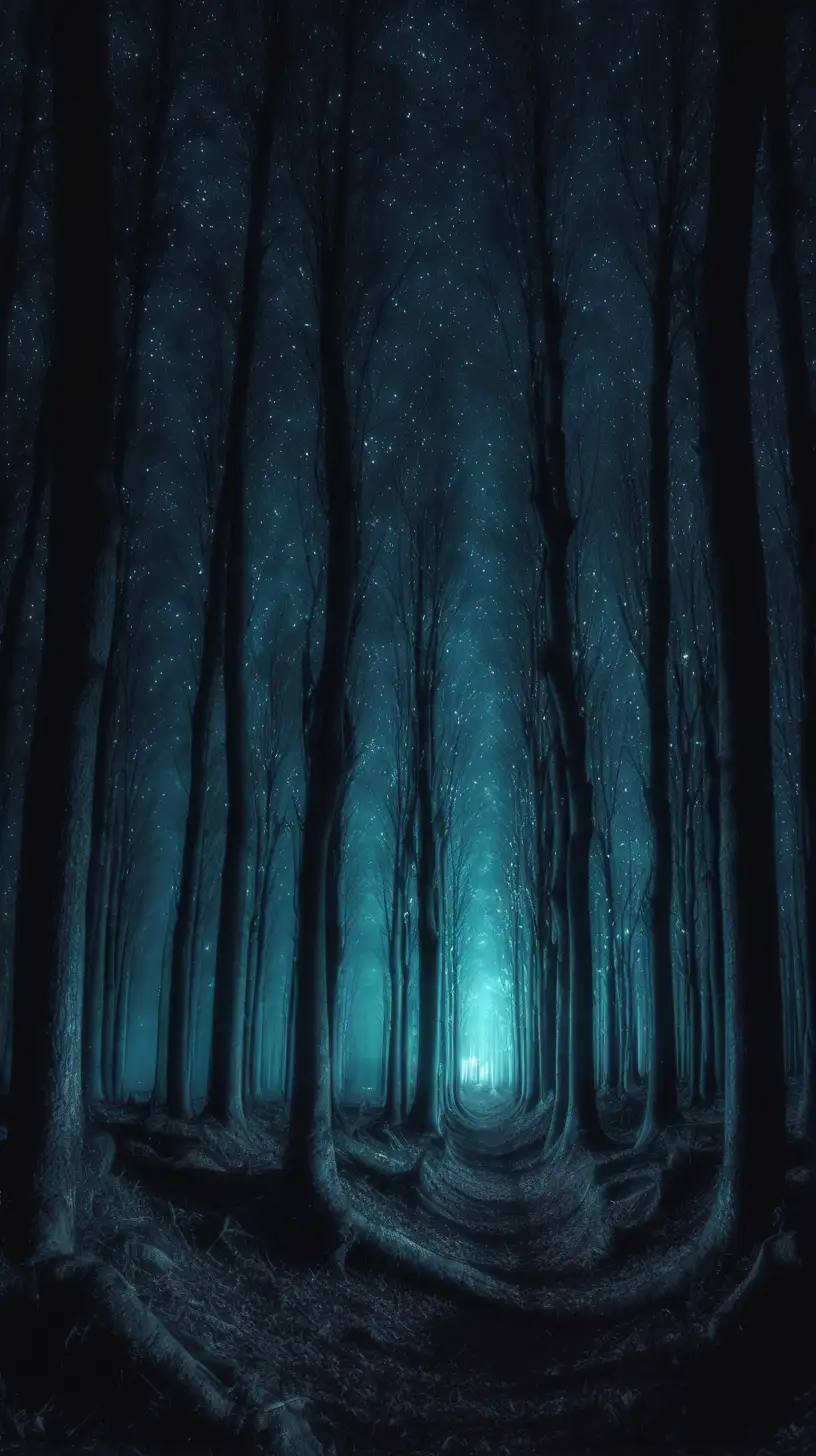 create an image of a night forest