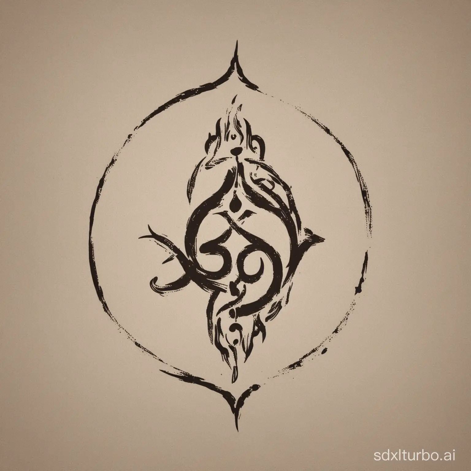 A minimalistic logo of shiva and shakti , principle of duality