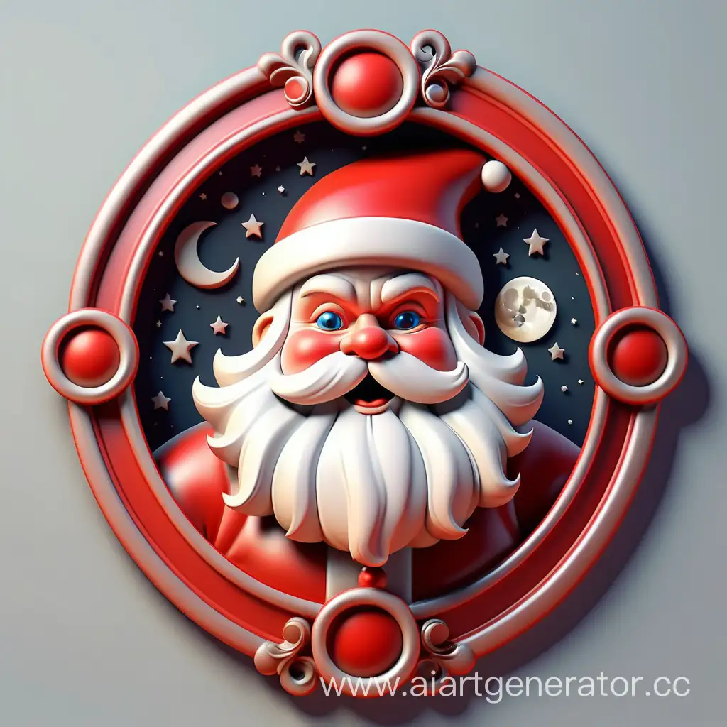 3D-Shining-Santa-Claus-Vintage-Frame-Moon-and-Santa-Claus-Logo