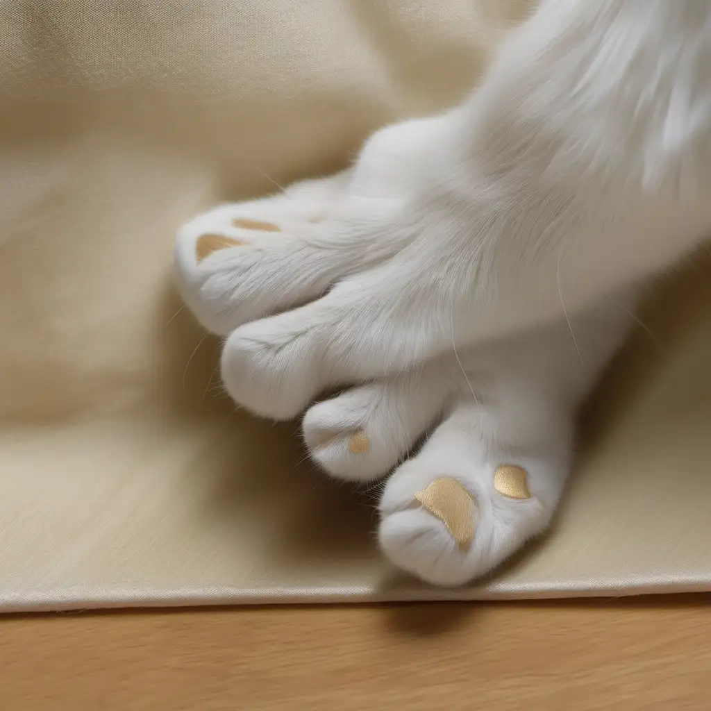 Luxurious Golden British Cats Paw Scratching Fine Linen Curtain