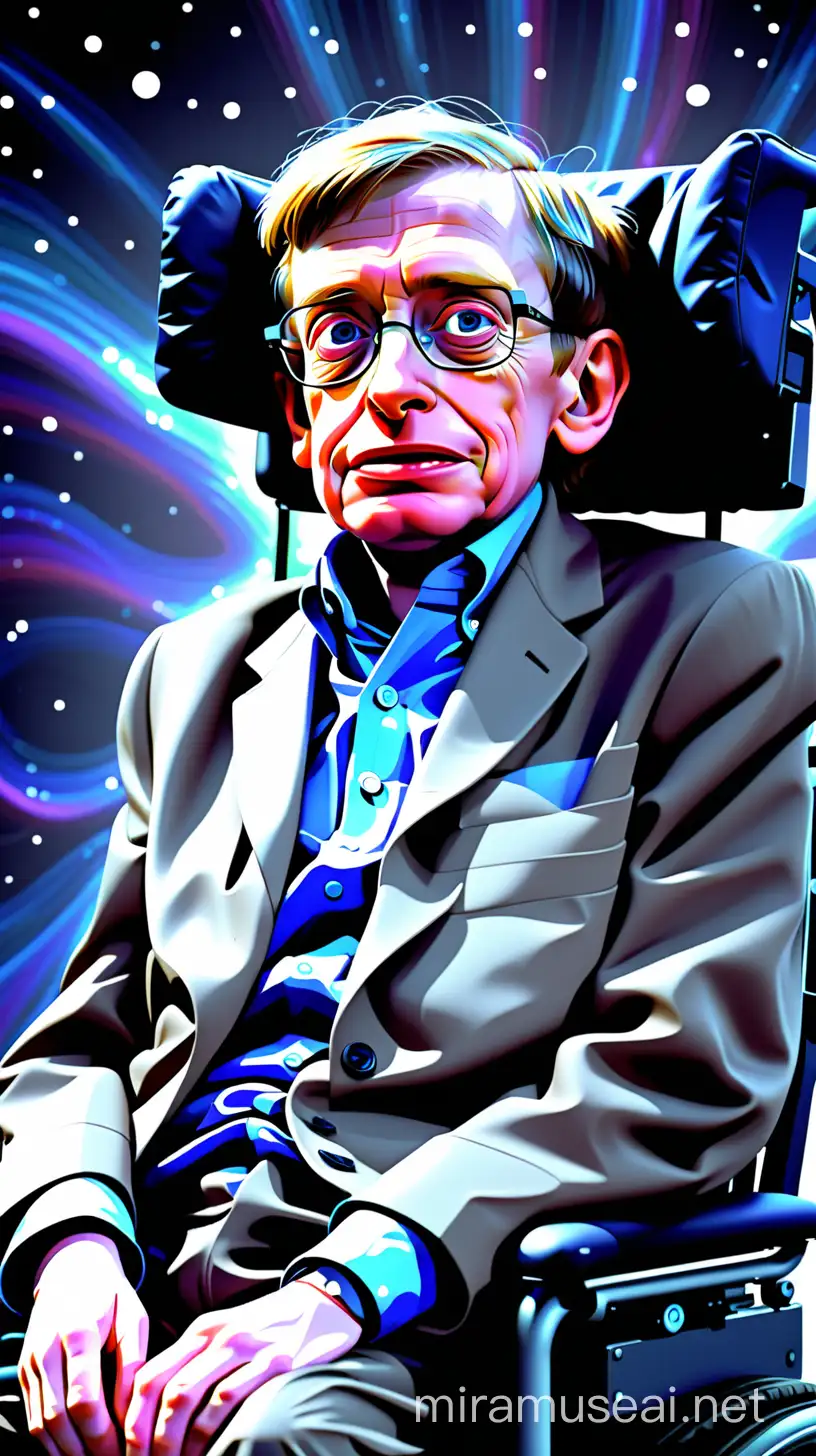 Portrait of Stephen Hawking Genius Physicist and Cosmologist