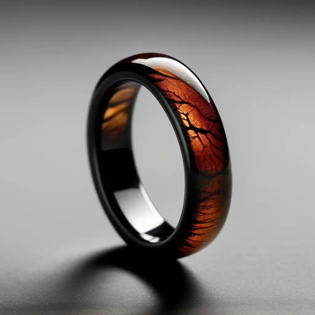 Umber Ring with Smoldering Ash Effect Enchanting Fireinspired Jewelry