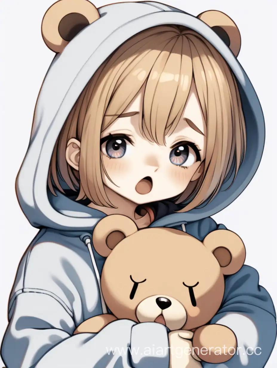 Adorable-Sleepy-Loli-Hugging-Teddy-Bear-in-Hoodie