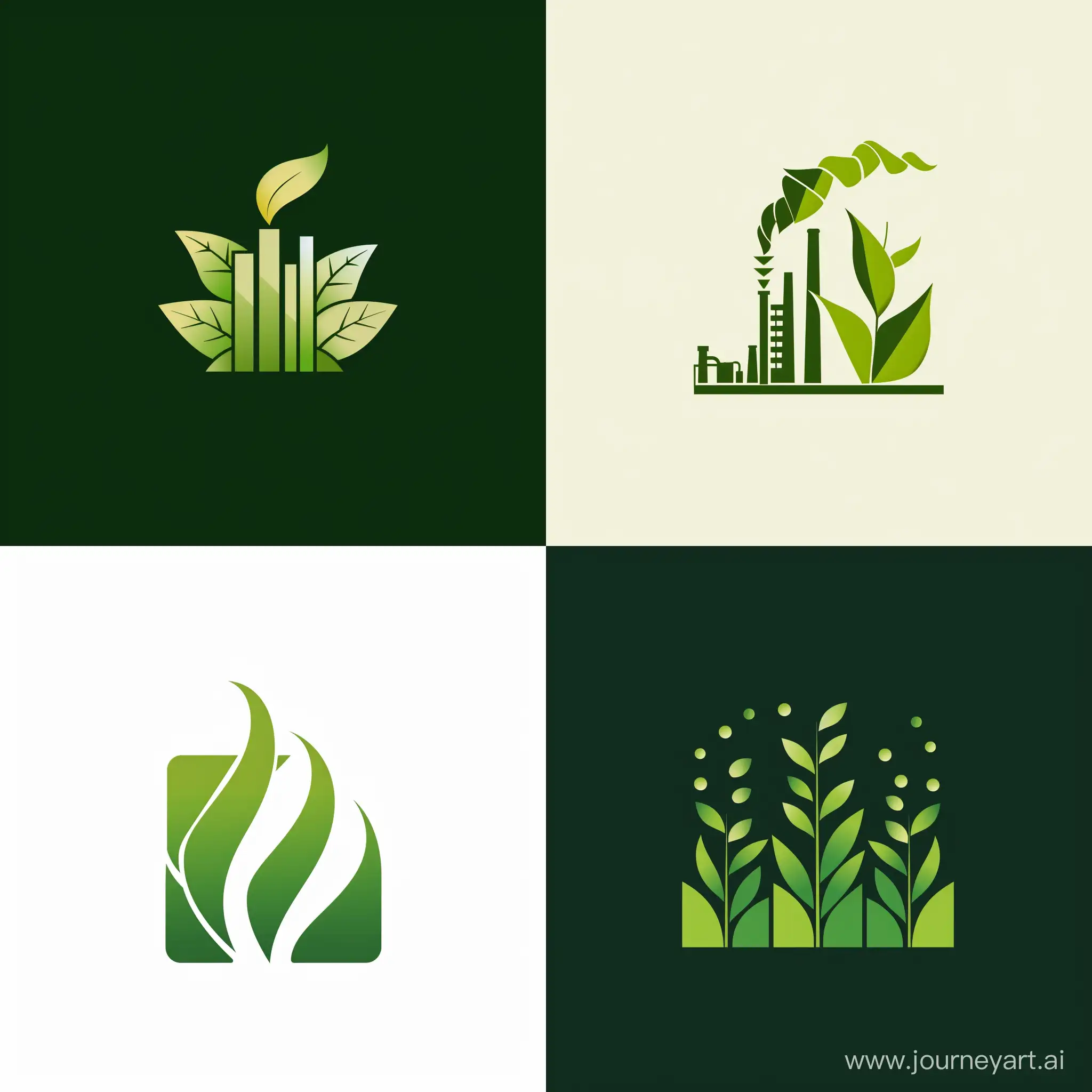 Logo design for green biotechnology with energy production from plants
Clean energy and fuel
refinery
, three color use and square