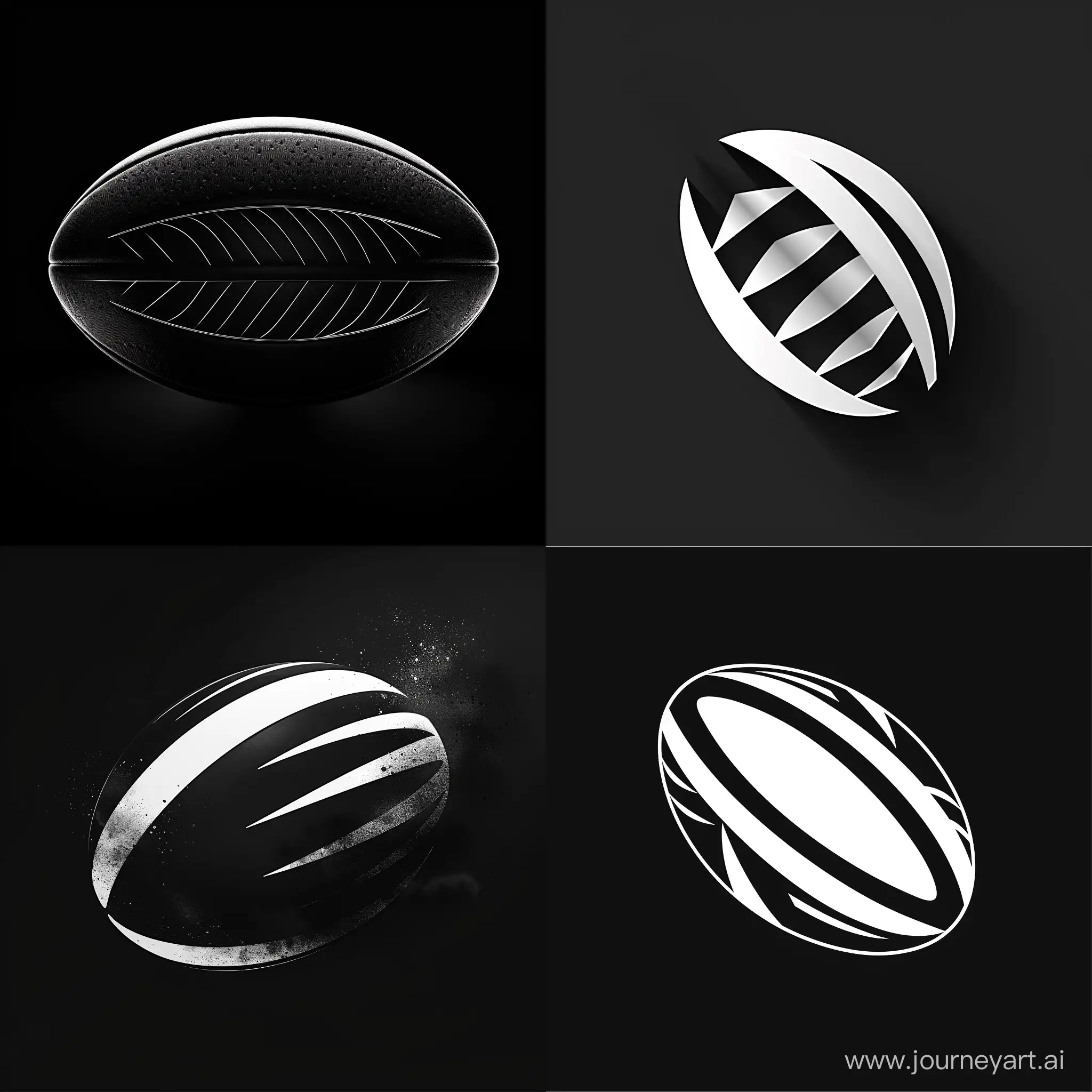 Minimalistic-Black-and-White-Rugby-Ball-with-3D-Designer-Element