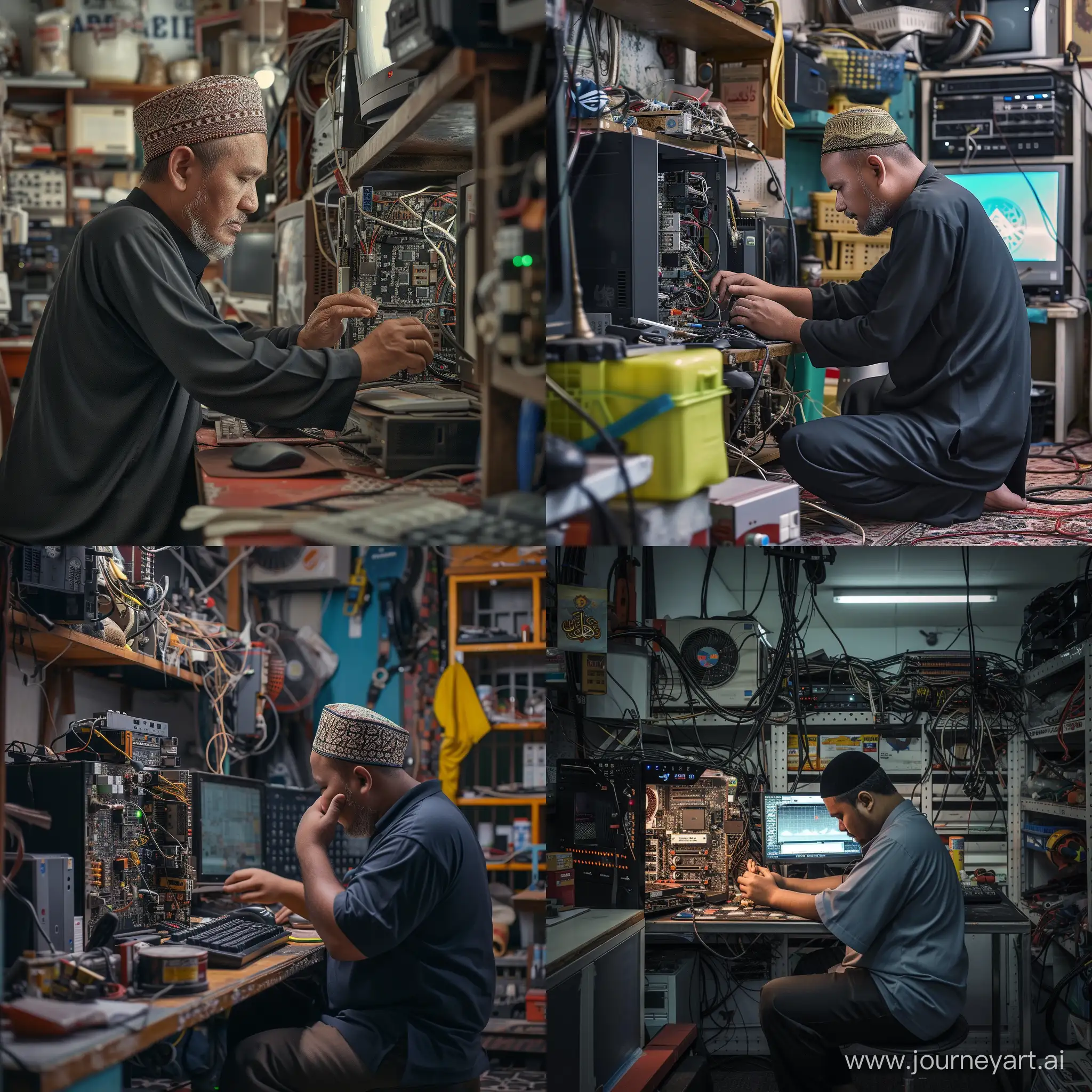 Malay-Computer-Repair-and-Islamic-Praying-in-Modern-Computer-Shop