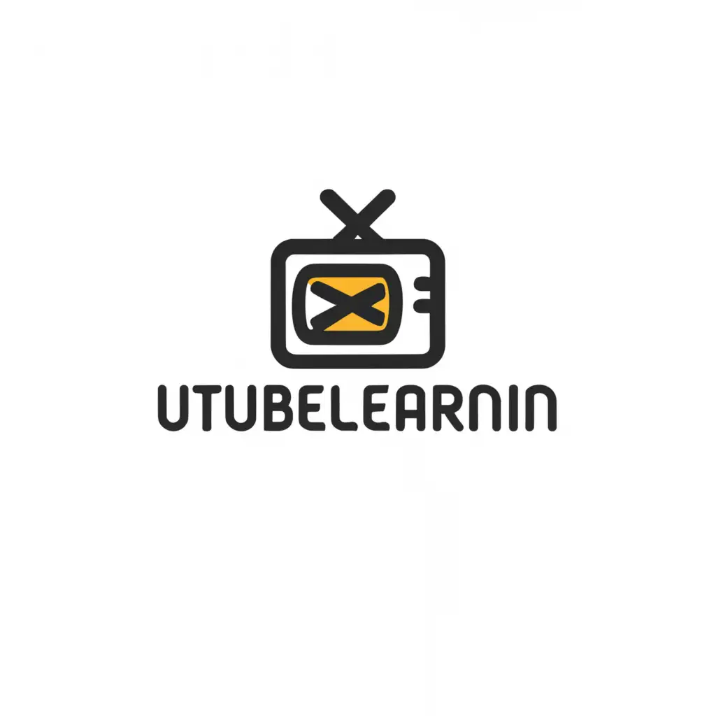 a logo design,with the text "UTubeLearnin", main symbol:main: UTubeLearnin, ,Minimalistic,clear background