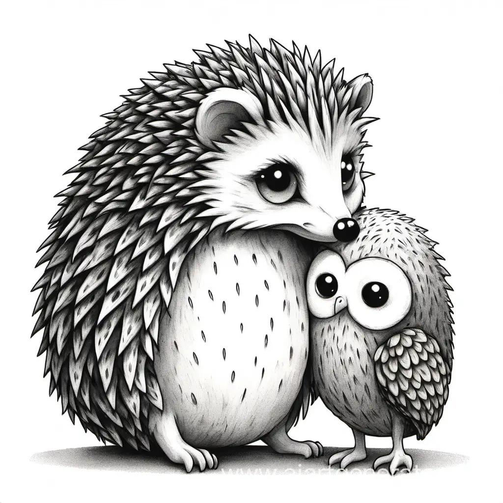 Adorable-Hedgehog-Embracing-Wise-Owl-in-Heartwarming-Encounter