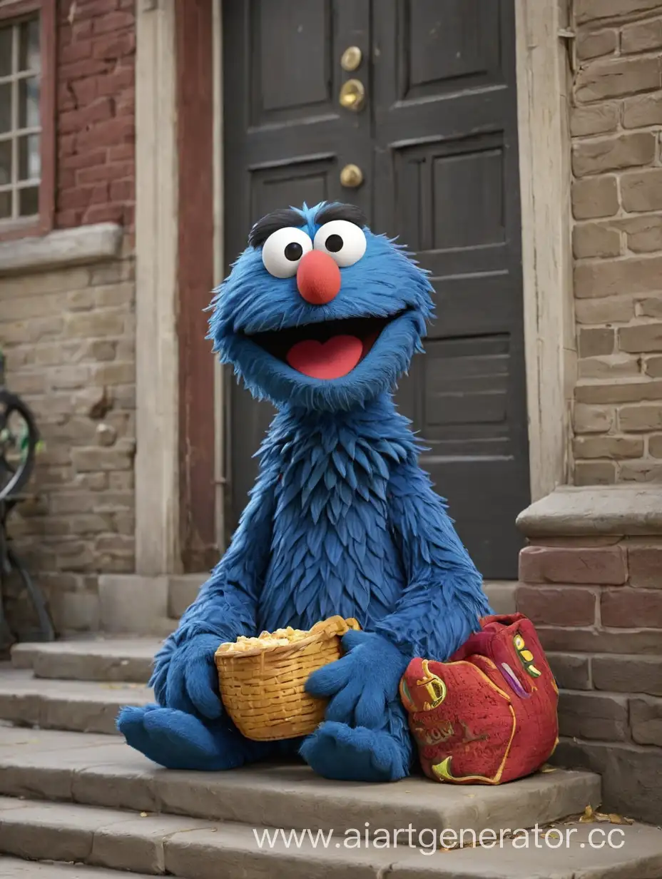 Grover-from-Sesame-Street-in-Playful-Blue-Scene