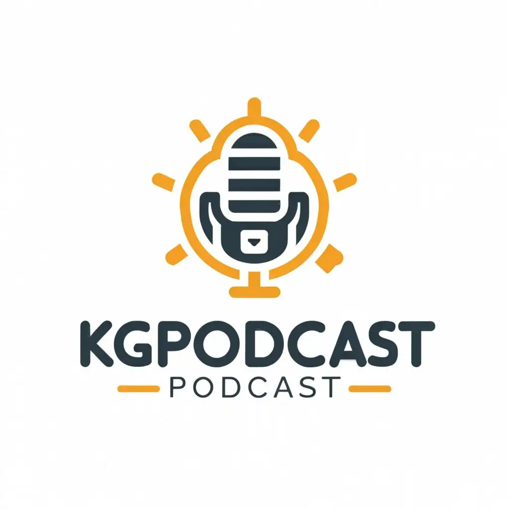 a logo design,with the text "KG PODCAST", main symbol:MIC,Moderate,clear background