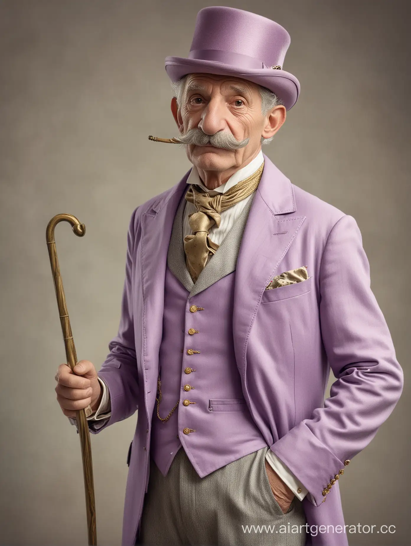 Elegant-Gentleman-in-LavenderPurple-Suit-with-Gold-Accessories