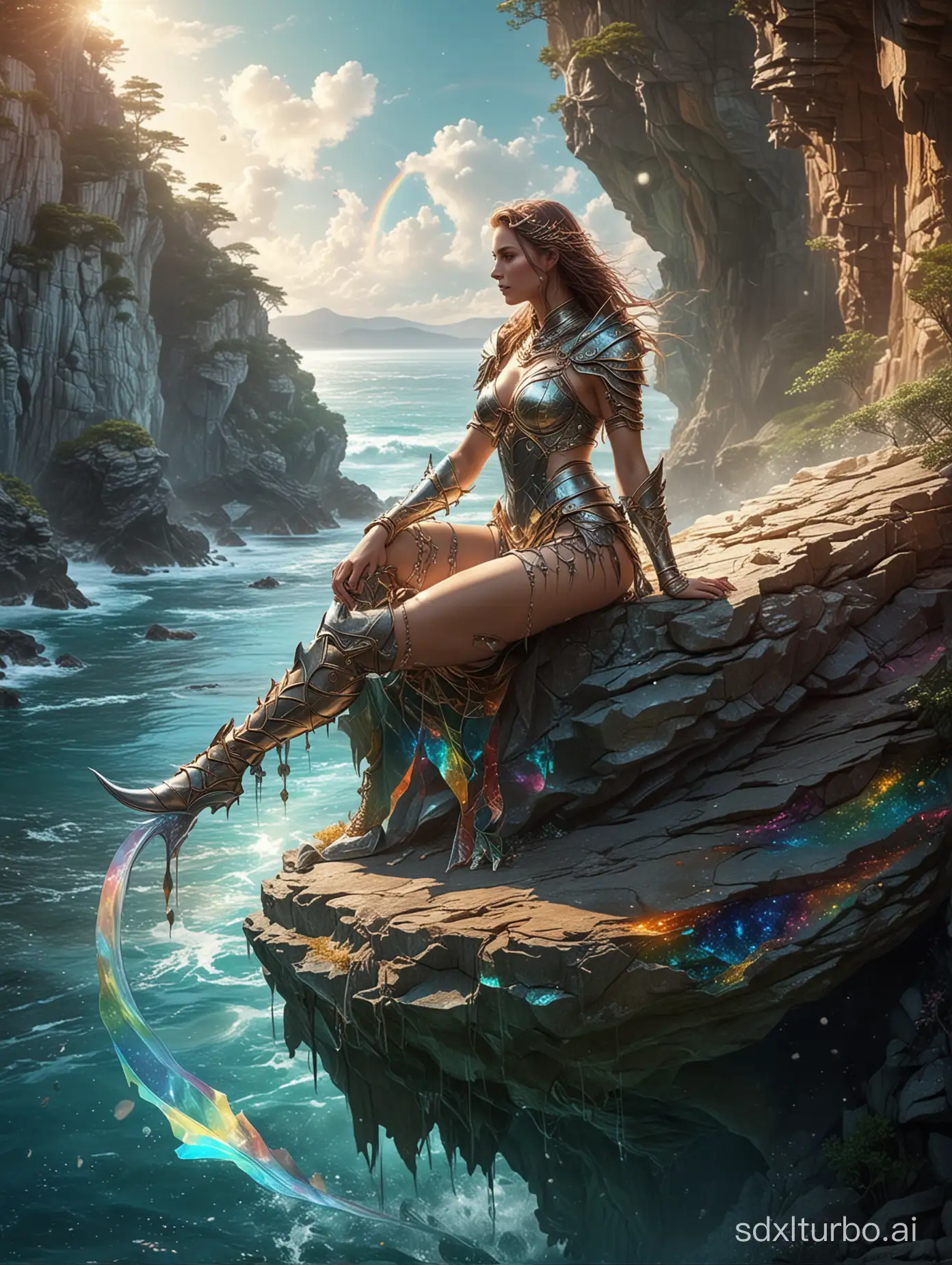 Mythical-Warrior-Princess-Relaxing-by-the-Sea-in-Stylish-Bikini-Armor-Set