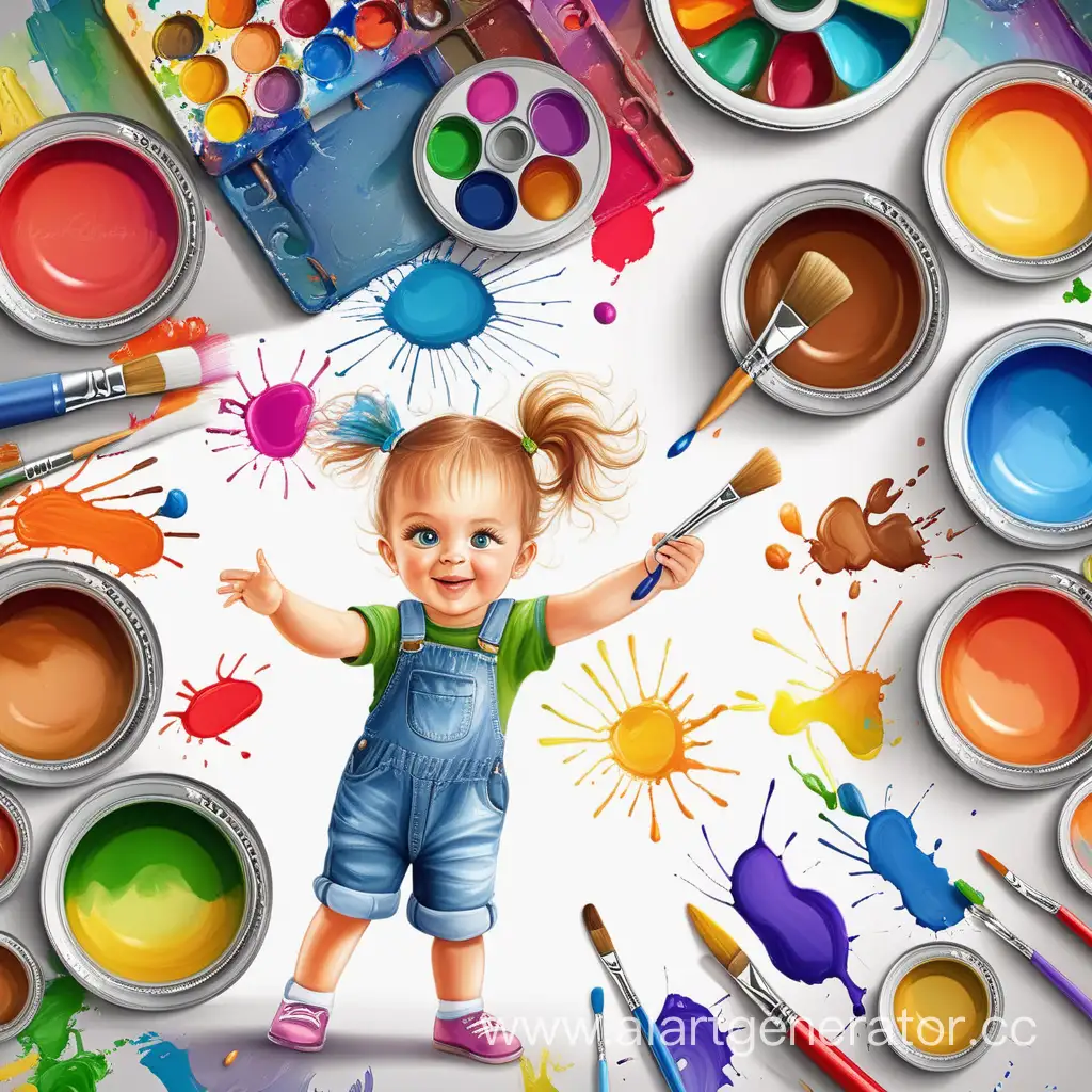 children and creativity, paints, imagination, creative, pictures for children, colorful, emblem