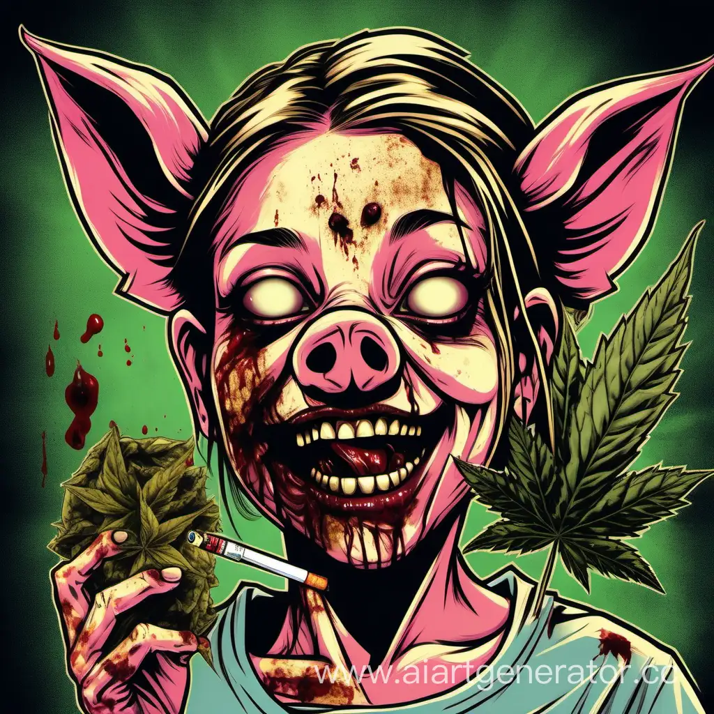 Injured-Zombie-Pig-Woman-with-Pot-Bag-and-Golden-Tooth