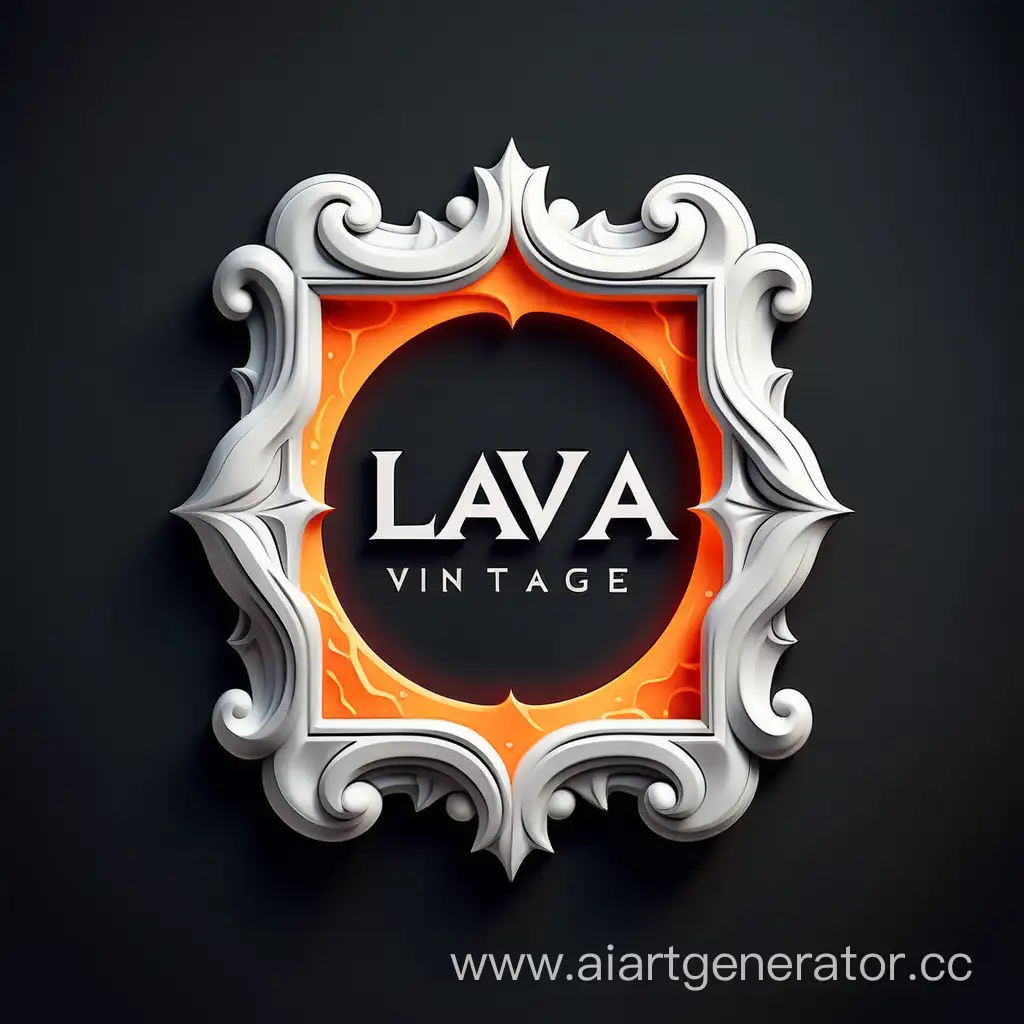 Simple logo of a lava vintage frame, made of a white lava.