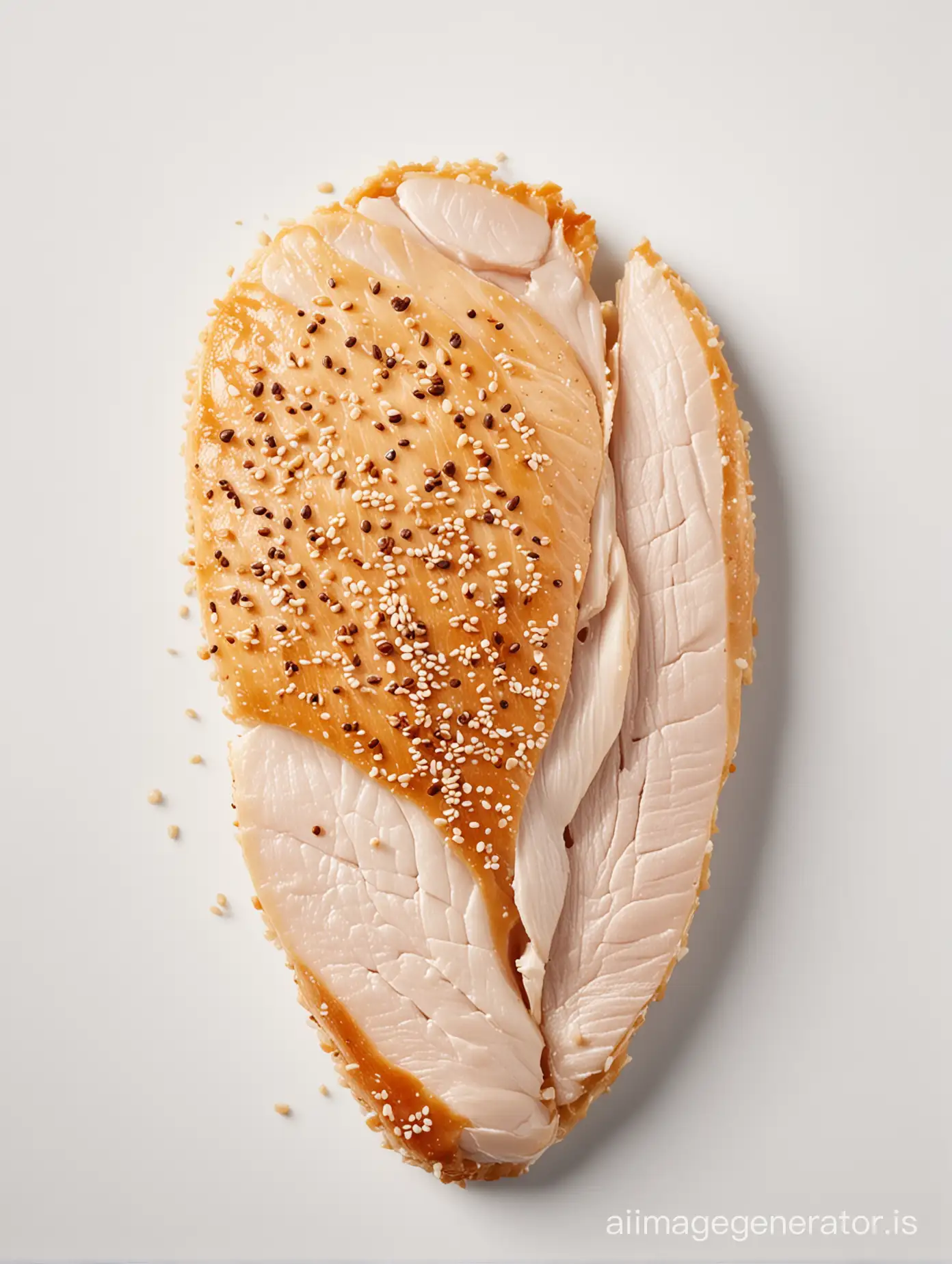 Single-Sliced-Chicken-Fillet-with-Sesame-on-White-Background