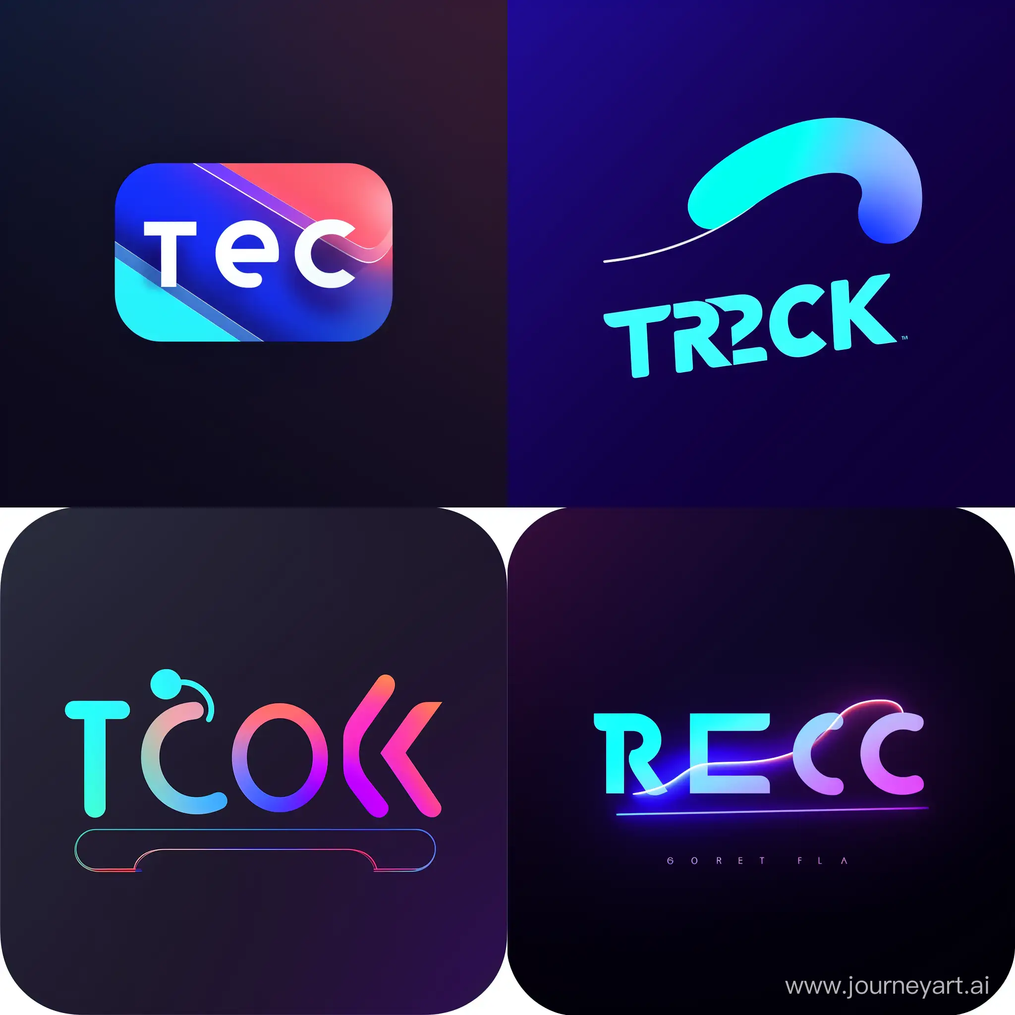 Imagine that you are creating a logo for an app called Track, which is an AI gym trainer that helps you achieve your fitness goals.