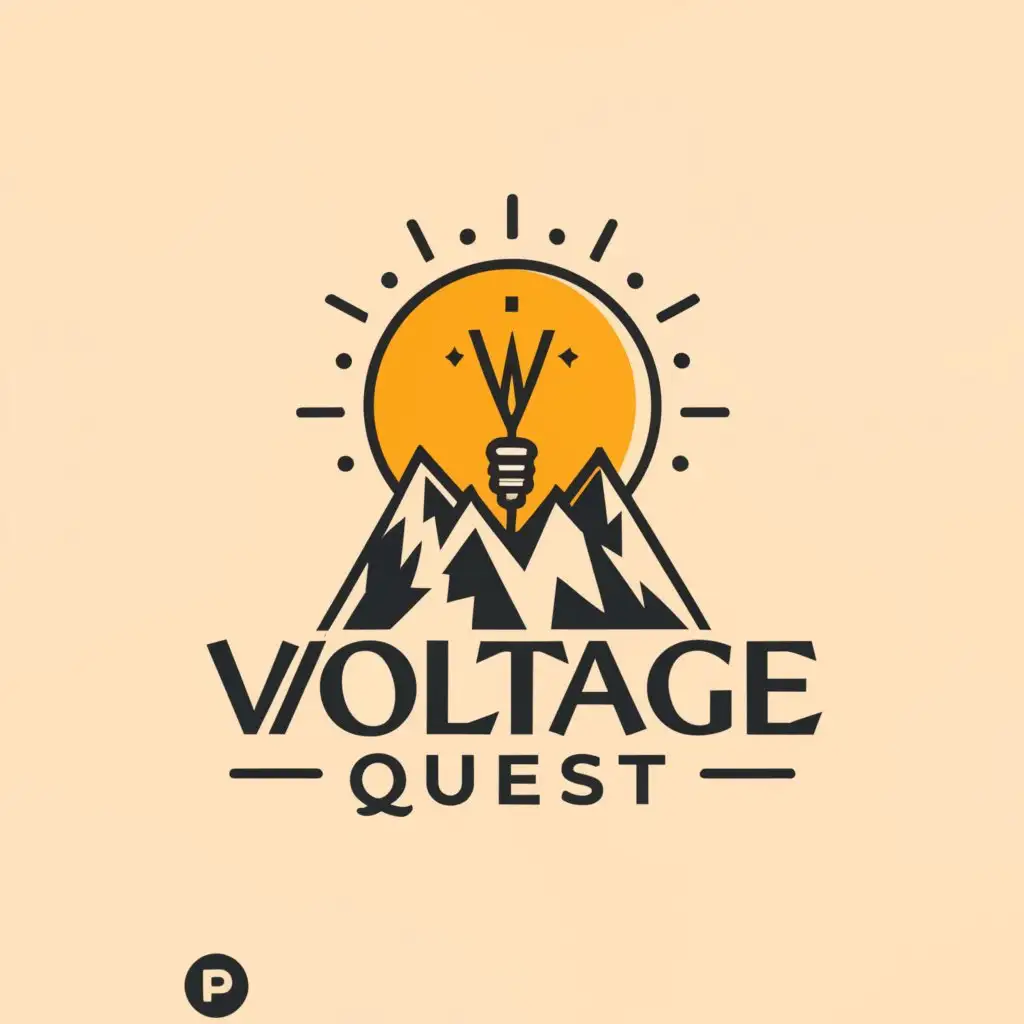 a logo design,with the text 'Voltage Quest', main symbol:Mountain light-bulb-candela sun retro,Moderate, be used in Finance industry, clear background
