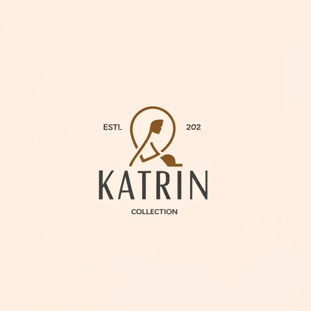 a logo design,with the text "Katrin", main symbol:Women collection ,Minimalistic,clear background