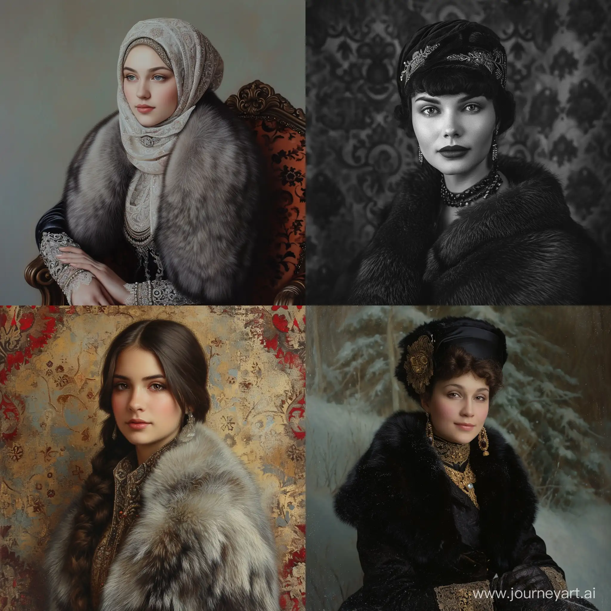 Noble-Lady-Boyarina-Kseniya-Adorned-in-Luxurious-Furs
