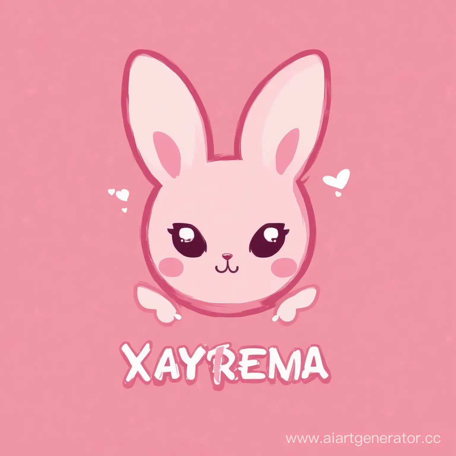 Minimalist-Pink-Anime-Style-Logo-with-Xayreena-Famq-Name-and-Bunny