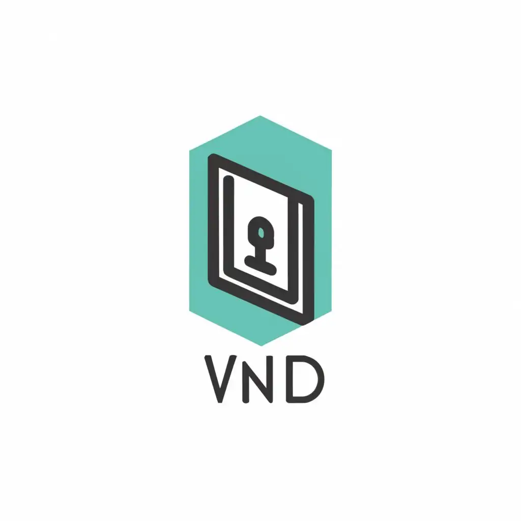 LOGO-Design-For-VND-Minimalistic-Virtual-Assistant-Service-Emblem-with-Clear-Door-Symbol