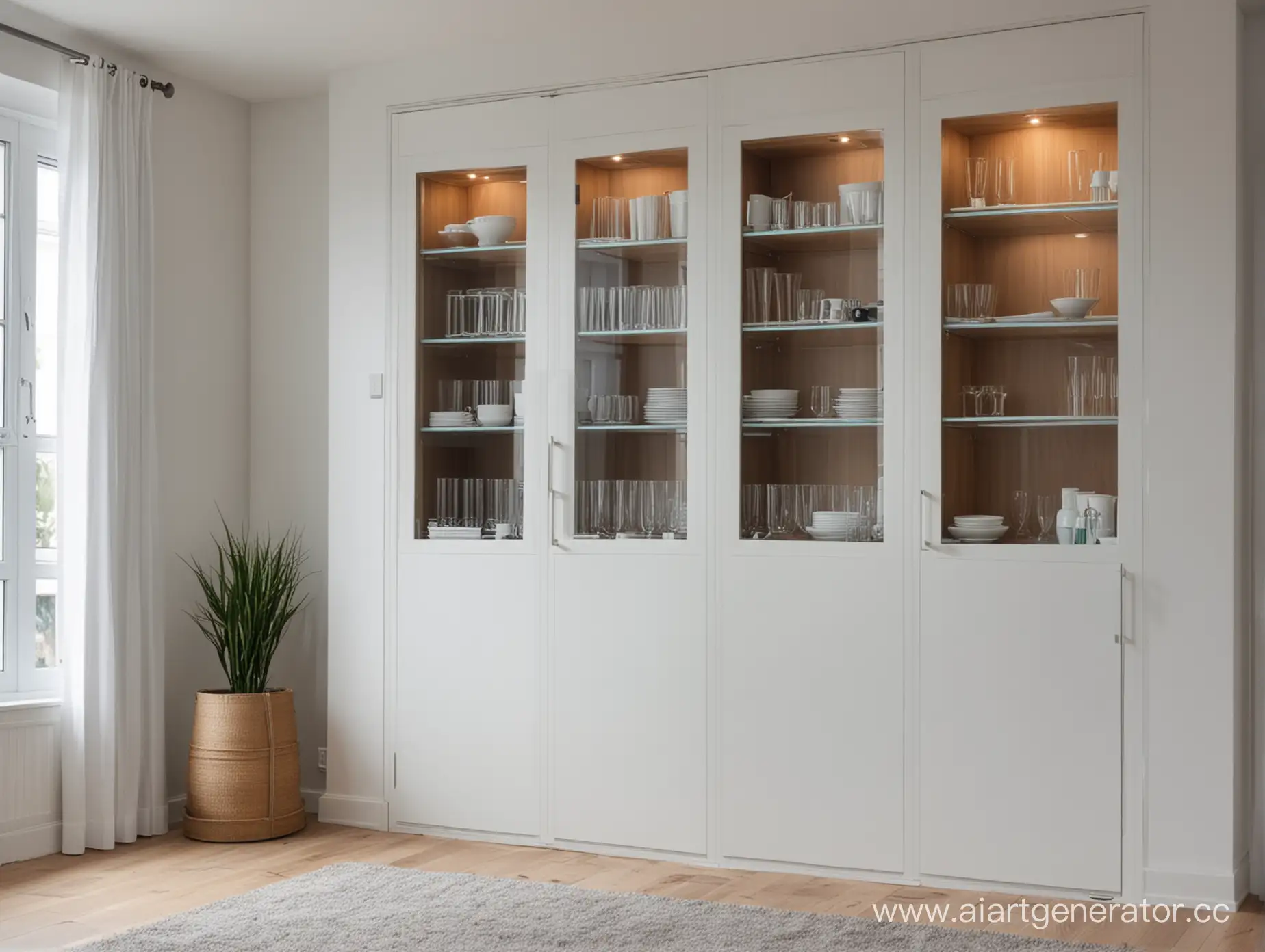 Modern-Interior-with-GlassDoor-Cabinets