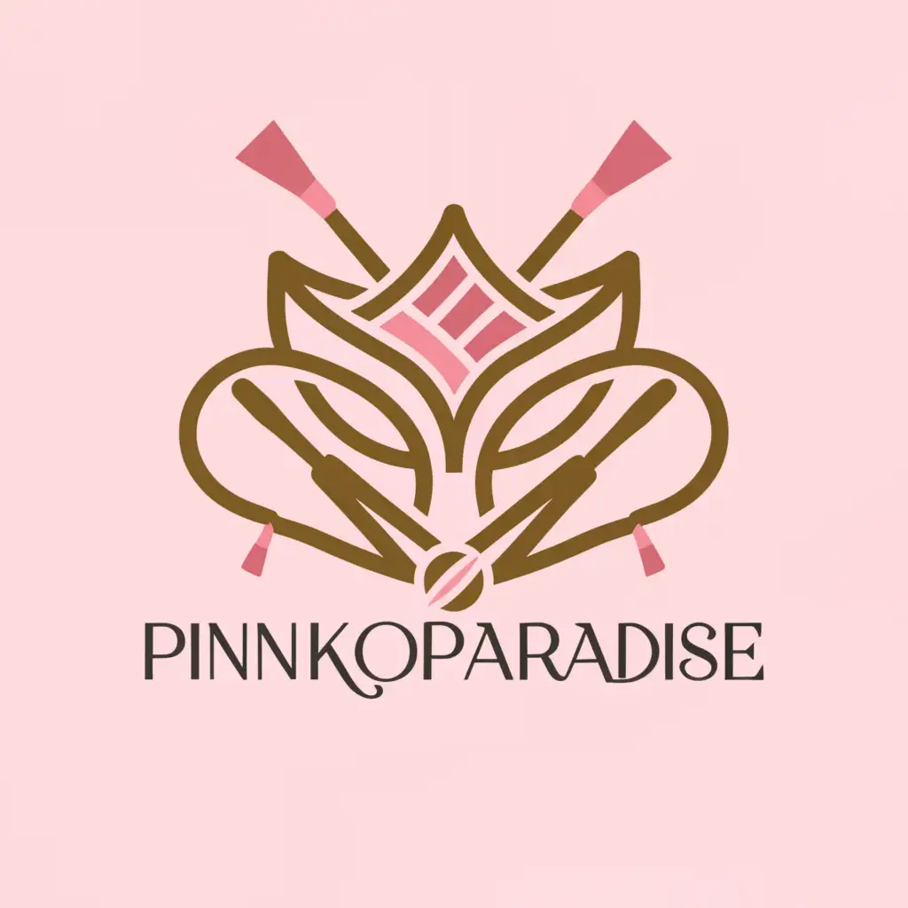 a logo design,with the text "pinkoparadise", main symbol:cosmetics,complex,be used in Beauty Spa industry,clear background