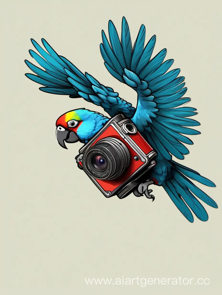 Rapid-Descent-Parrot-Equipped-with-a-Camera-Soars-Downward