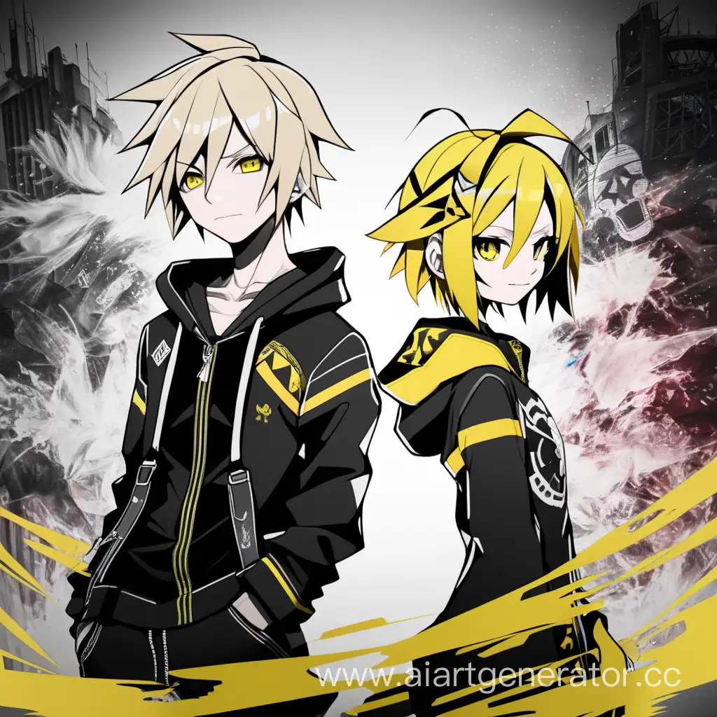 Kagamine-Rin-and-Len-Tokyo-Ghoul-Style-Art