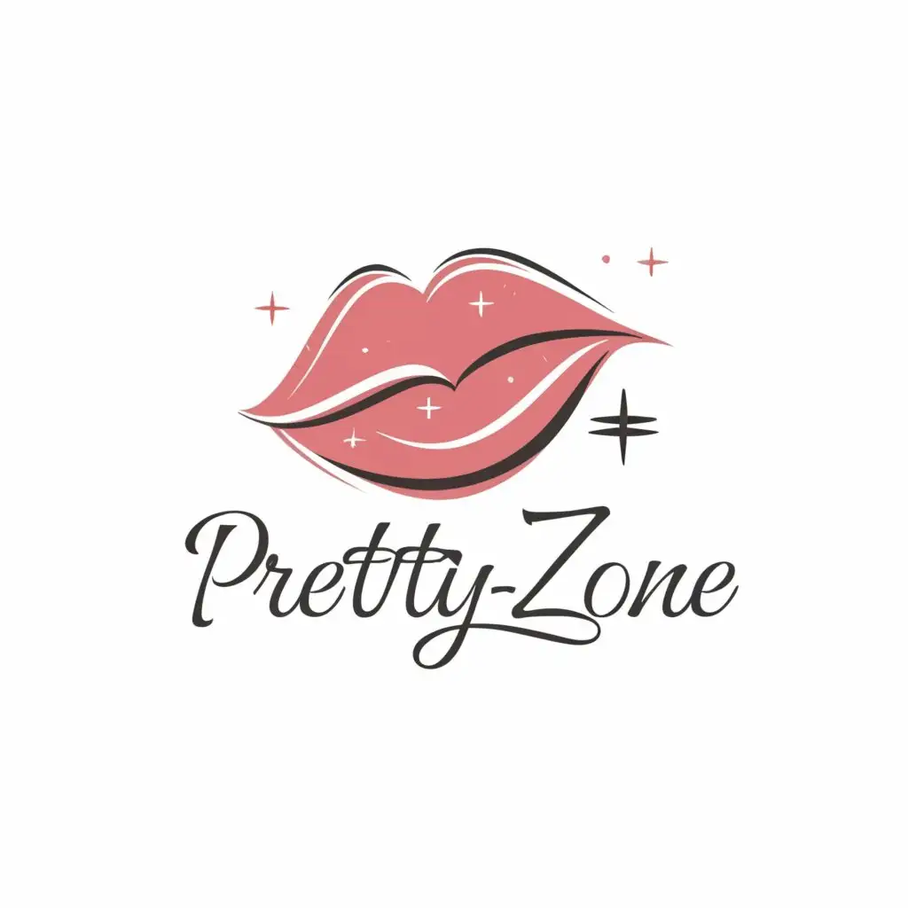 a logo design,with the text " pretty-zone


", main symbol:logo named  pretty-zone
for brand make up,Moderate,clear background