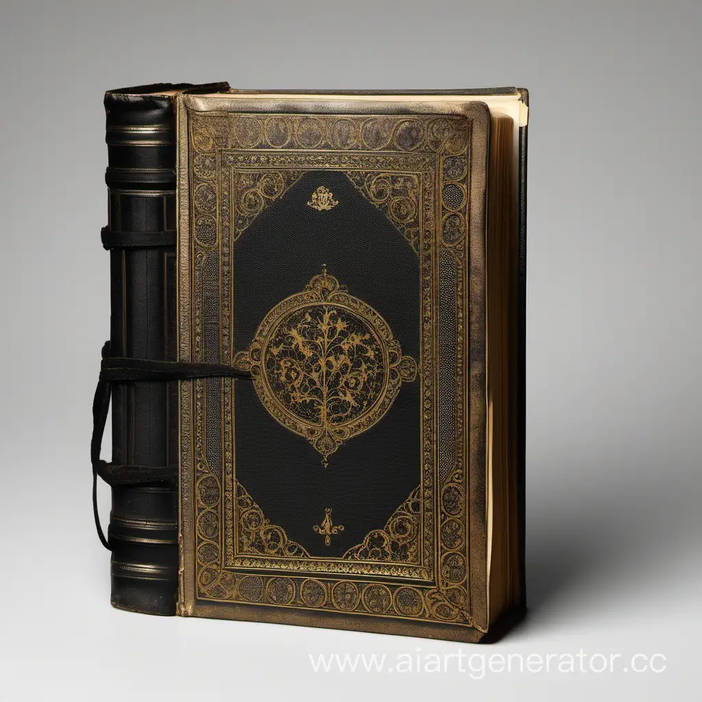 Antique-Closed-Book-with-Black-Binding