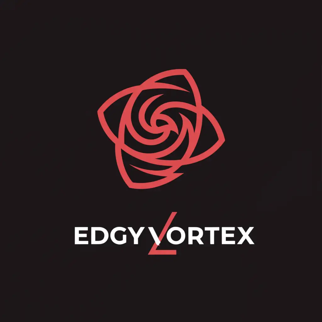 a logo design,with the text "Edgy Vortex", main symbol:Rose,Minimalistic,clear background