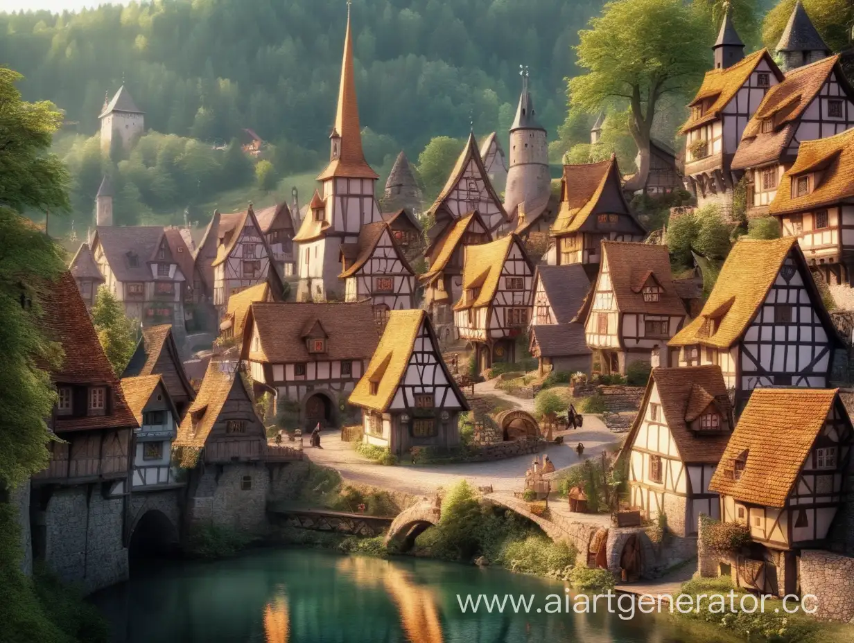 Enchanting-Fairytale-Medieval-Village-Scene