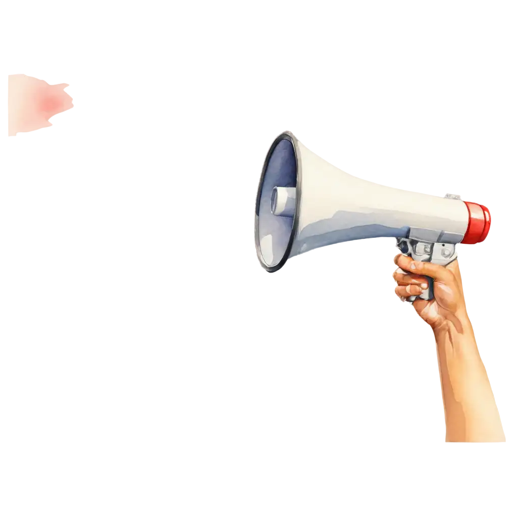 Vibrant-Megaphone-Watercolor-PNG-Engage-Audiences-with-Artistic-Clarity